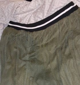 Olive green just past knee skirt
